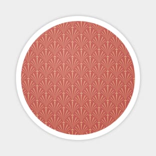 Art Deco Palm Pattern in Coral Magnet